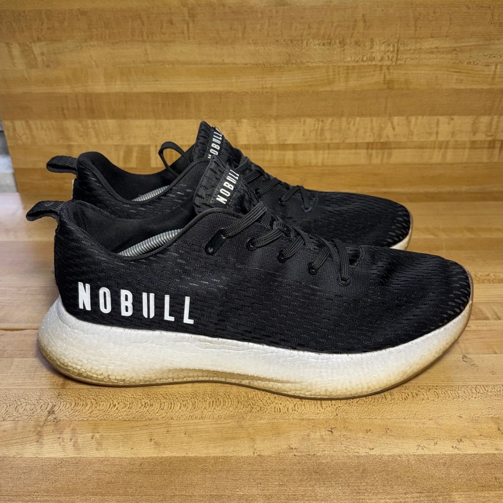 NOBULL Journey Mesh Runner Black White Gum Sole Mens shoes size 15